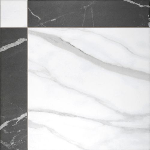 Carrelage sol traditionnel Villa marbre noir 44x44 cm