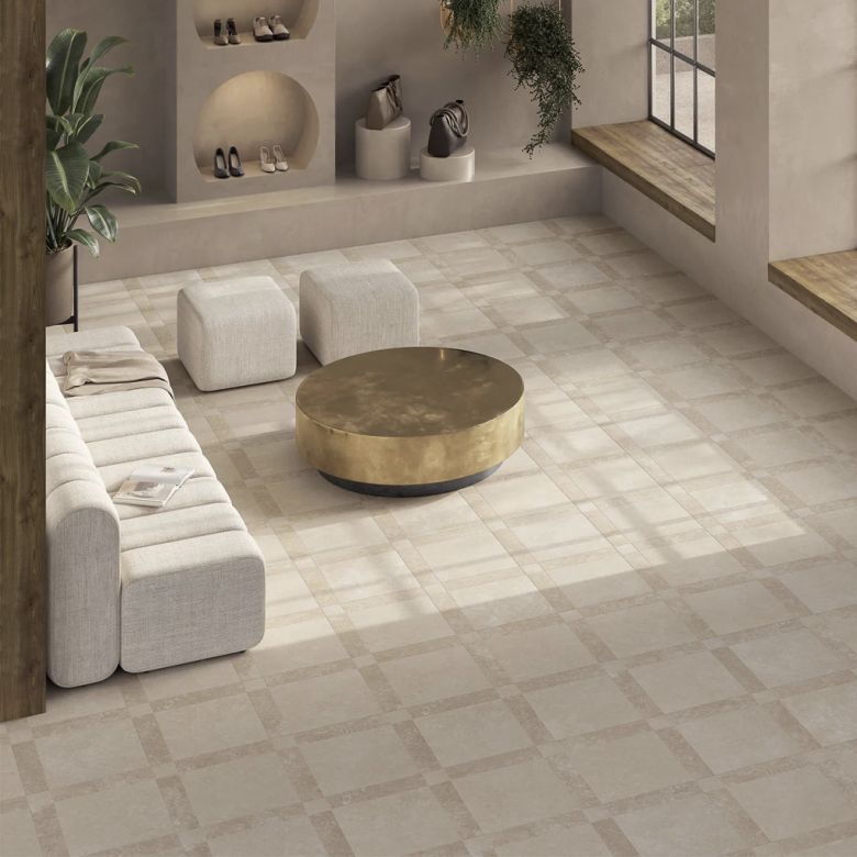 Carrelage sol traditionnel Villa beige 44x44 cm