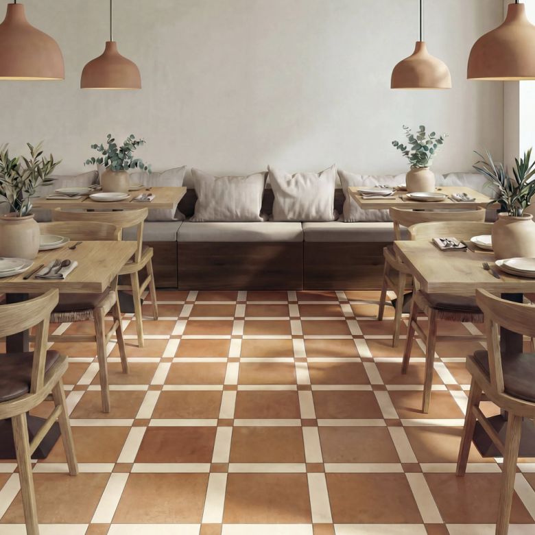 Carrelage sol traditionnel Villa terra cotta 44x44 cm