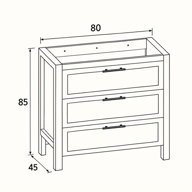Meuble Monceau Vert 80 cm