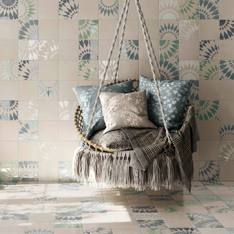 Carrelage sol et mur traditionnel Orcia jardin d'orient 15x45 cm