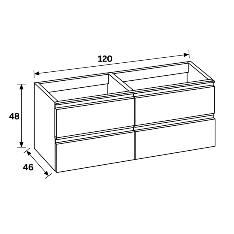 Meuble Kyoto chêne 120 cm - double vasque