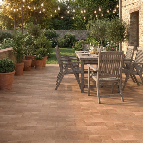 Carrelage sol extérieur traditionnel Civita terre R11 15x30 cm