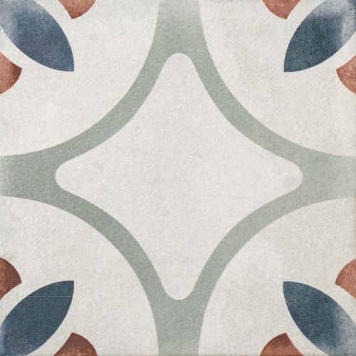 Carrelage sol effet carreaux de ciment Castle alba bleu 1515 cm