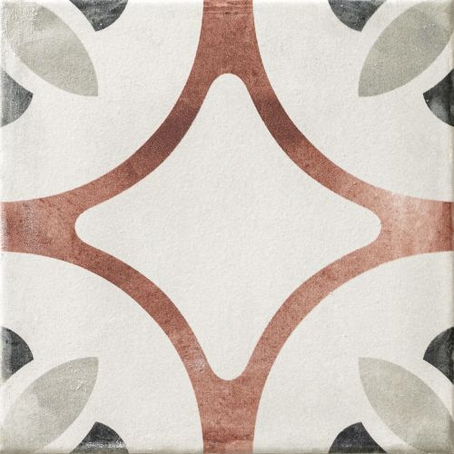 Carrelage sol effet carreaux de ciment Castle alba marron 1515 cm