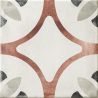 Carrelage sol effet carreaux de ciment Castle alba marron 1515 cm