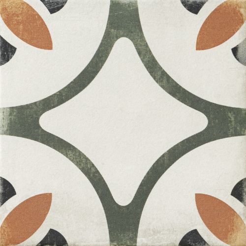 Carrelage sol effet carreaux de ciment Castle alba vert 1515 cm