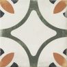 Carrelage sol effet carreaux de ciment Castle alba vert 1515 cm