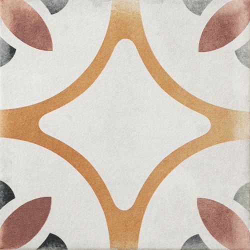 Carrelage sol effet carreaux de ciment Castle alba terracotta 1515 cm