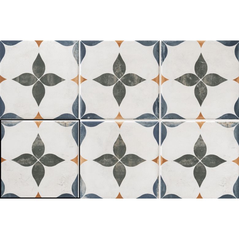Carrelage sol effet carreaux de ciment Castle mia vert 1515 cm