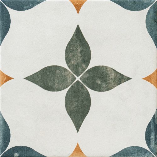 Carrelage sol effet carreaux de ciment Castle mia vert 1515 cm