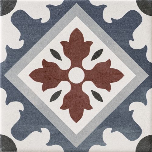 Carrelage sol effet carreaux de ciment Castle marina bleu 1515 cm