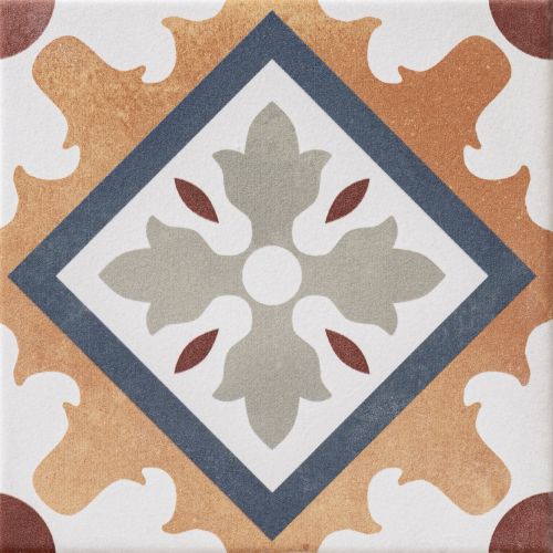 Carrelage sol effet carreaux de ciment Castle marina terracotta 1515 cm