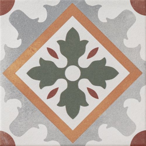 Carrelage sol effet carreaux de ciment Castle marina vert 1515 cm