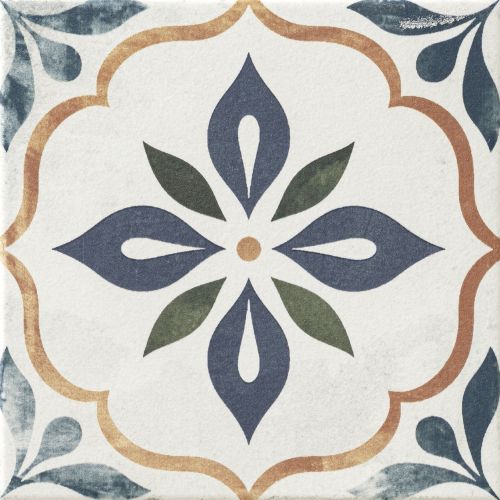 Carrelage sol effet carreaux de ciment Castle lina bleu 1515 cm