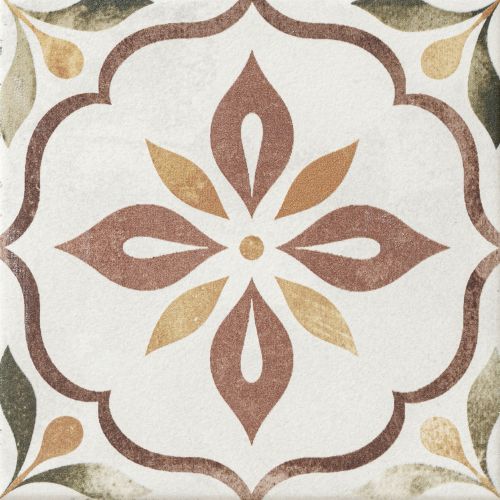 Carrelage sol effet carreaux de ciment Castle lina marron 1515 cm