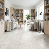Carrelage sol effet pierre Praga blanc grisé 37x75 cm