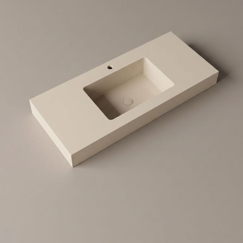 Vasque simple Héliconia centrée Soft 140cm Bone