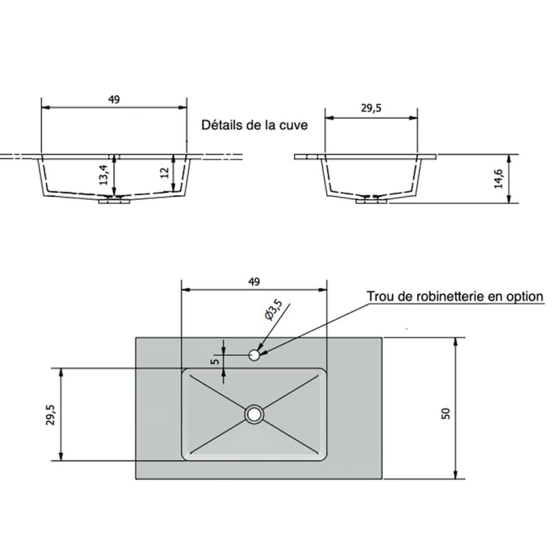 Vasque simple Héliconia centrée