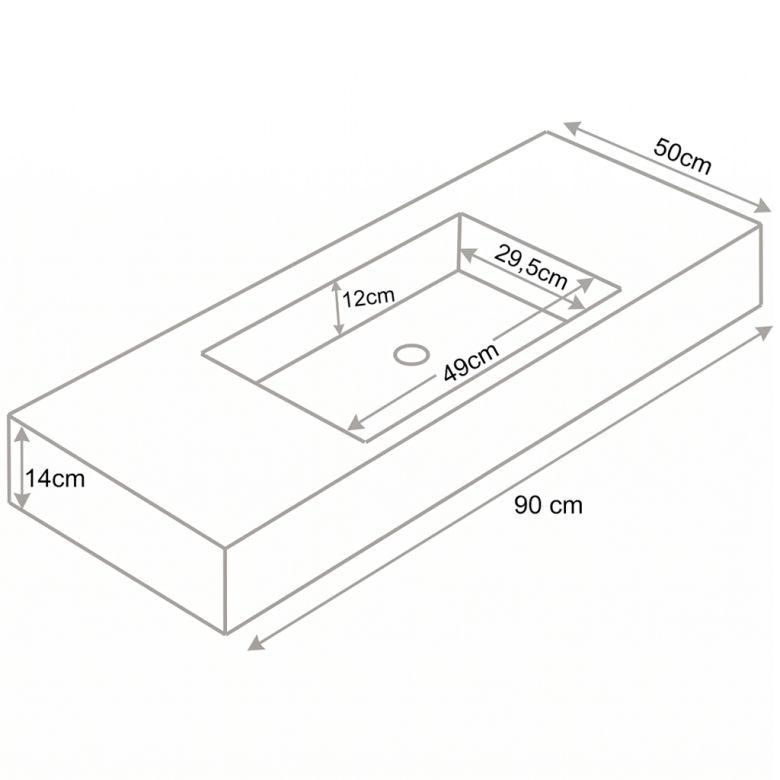 Vasque simple Héliconia centrée