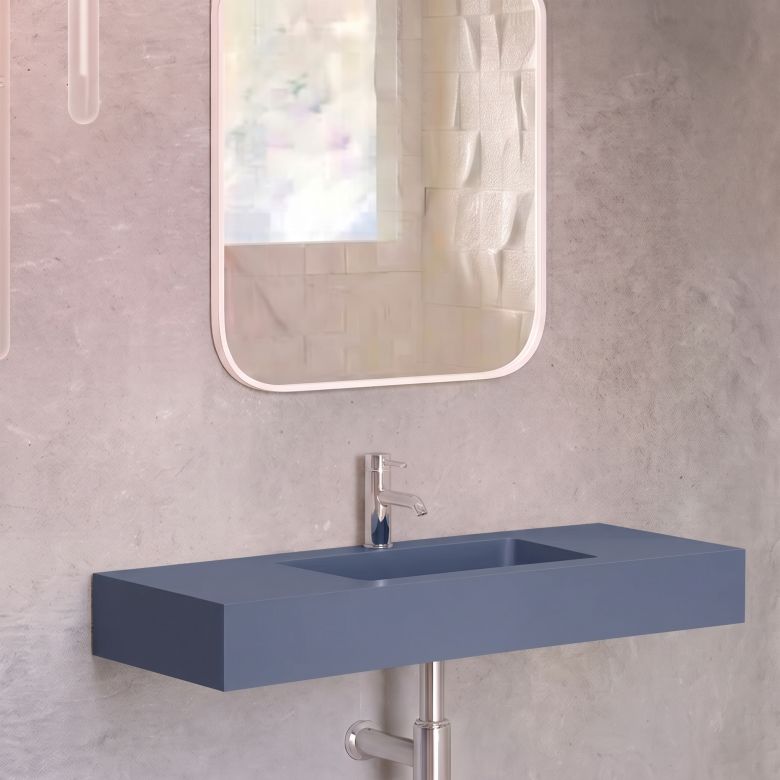 Vasque simple Héliconia centrée Soft 100cm Cobalt