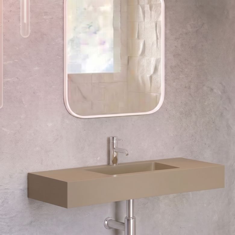 Vasque simple Héliconia centrée Soft 80cm Cream