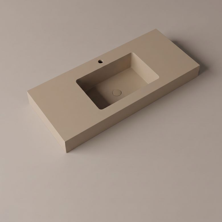 Vasque simple Héliconia centrée Soft 80cm Cream