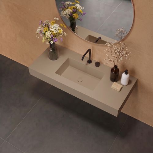Vasque simple Héliconia centrée Soft 140cm Cream