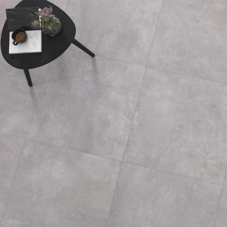 Carrelage sol effet béton City gris 45x45 cm