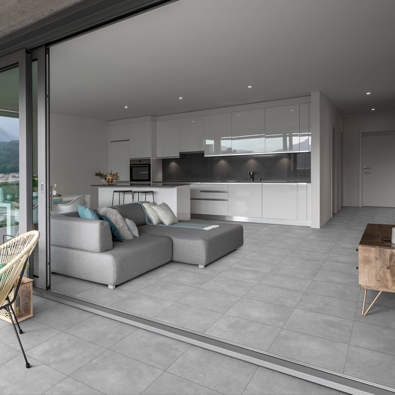 Carrelage sol effet béton City gris 45x45 cm