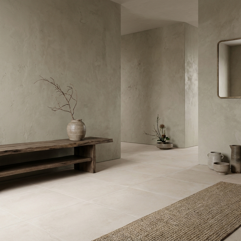 Carrelage sol moderne Newport amande 45x45 cm