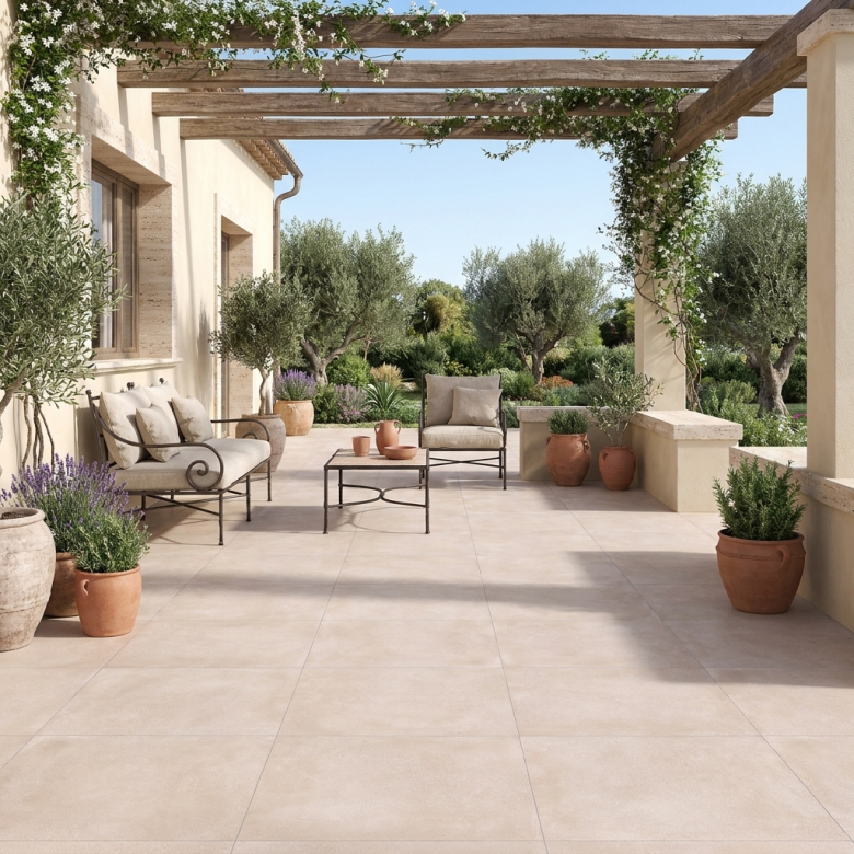 Carrelage sol extérieur moderne Newport grège R11 45x45 cm