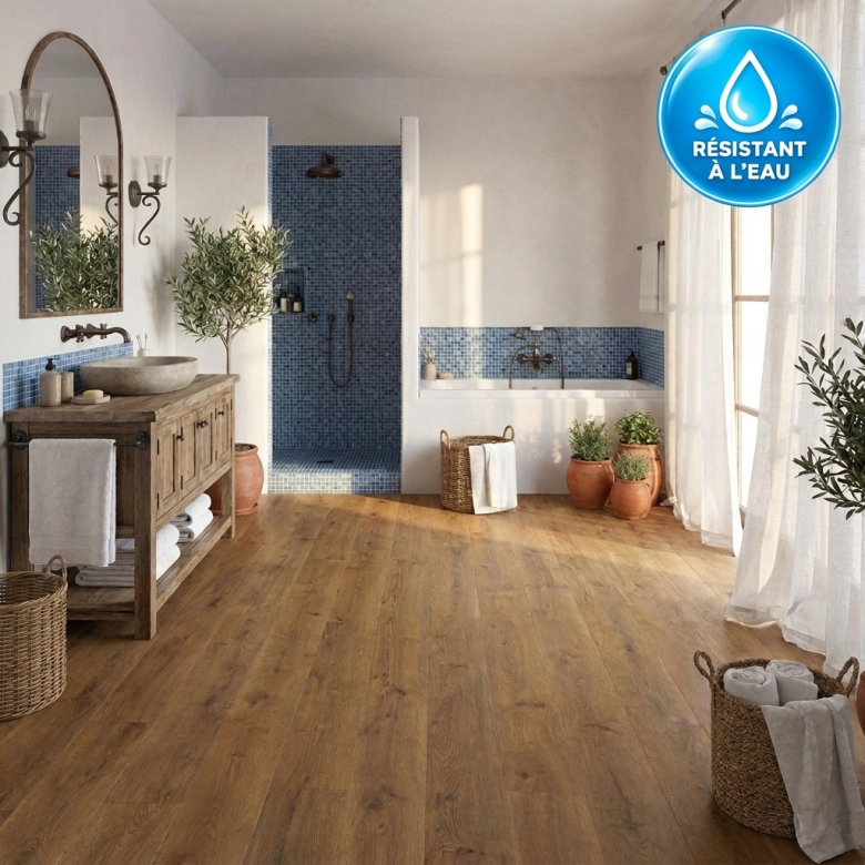 Sol stratifié Master XXL chêne Portland nature AQUA 24,3*220 cm
