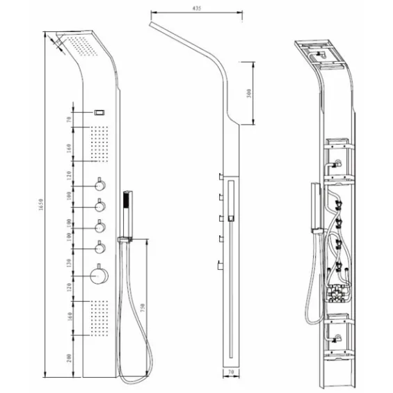  Colonne de Douche hydro Megara Inox - Réflex Boutique