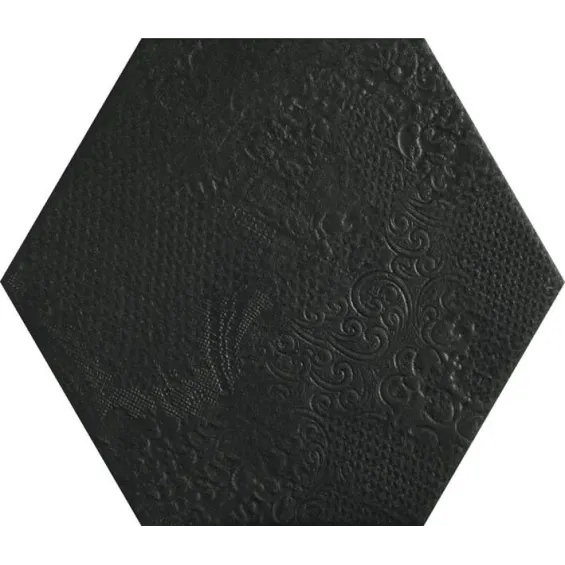  Carrelage sol hexagonal Milan black 25x25 cm - Réflex Boutique