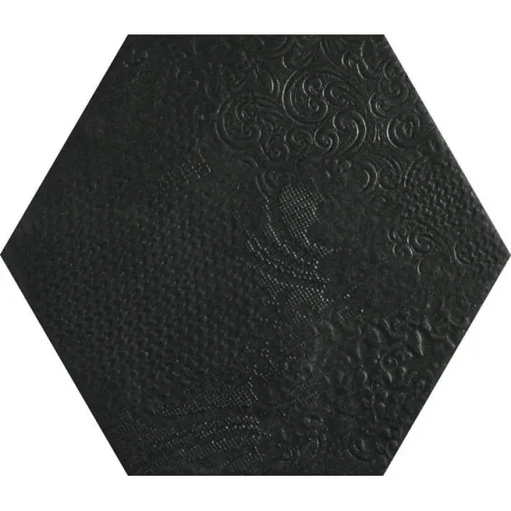  Carrelage sol hexagonal Milan black 25x25 cm - Réflex Boutique