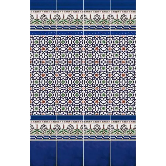  Azulejos Bouquet base azul 20x20 cm - Réflex Boutique