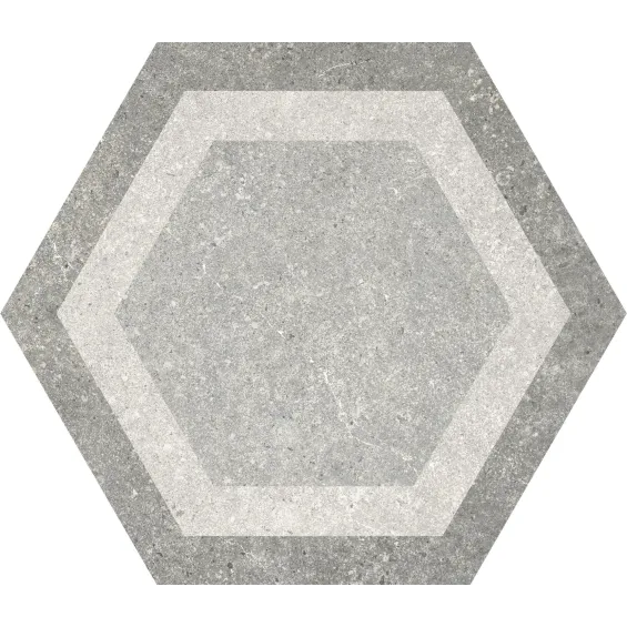  Carrelage sol hexagonal Fontenay Grey 25x25 cm - Réflex Boutique