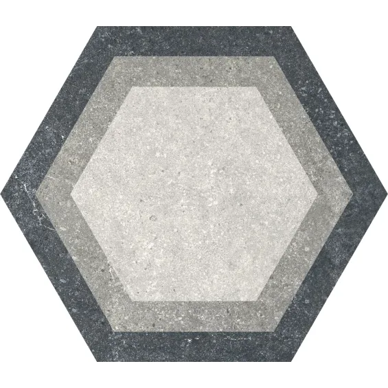  Carrelage sol hexagonal Fontenay Grey 25x25 cm - Réflex Boutique