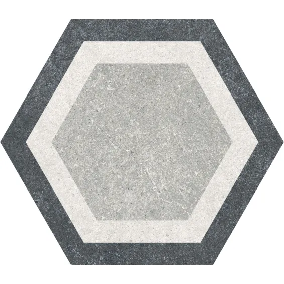  Carrelage sol hexagonal Fontenay Grey 25x25 cm - Réflex Boutique