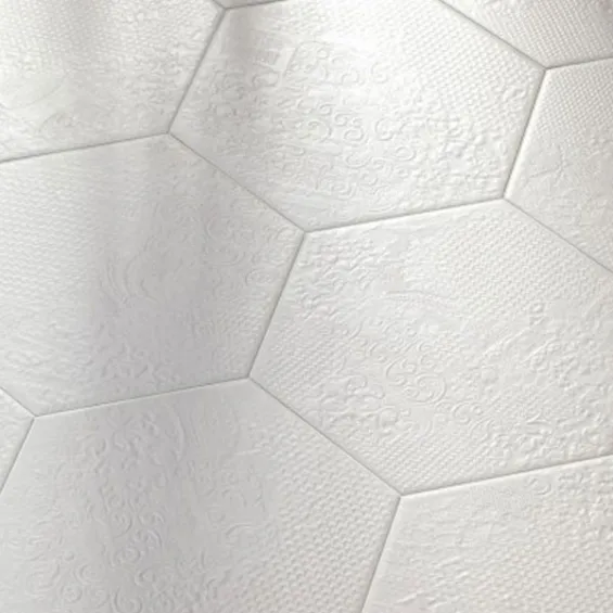  Carrelage sol hexagonal Milan white 25x25 cm - Réflex Boutique