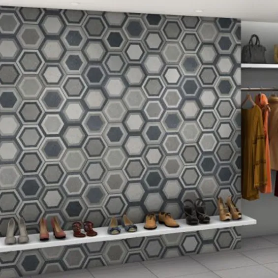  Carrelage sol hexagonal Fontenay Grey 25x25 cm - Réflex Boutique