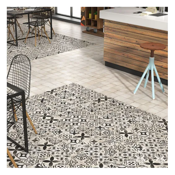  Carrelage sol effet carreaux de ciment Bayou daroca black 15x15 cm - Réflex Boutique