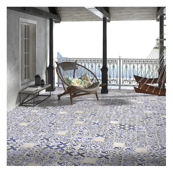  Carrelage sol effet carreaux de ciment Bayou caleta blue 15x15 cm - Réflex Boutique