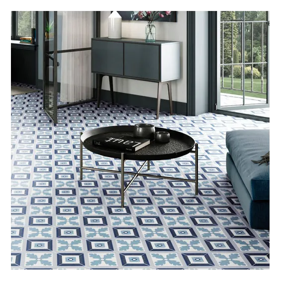  Carrelage sol effet carreaux de ciment Athènes saint tropez blue 25x25 - Réflex Boutique