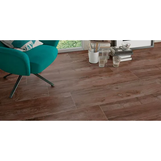  Carrelage sol imitation parquet Séquoia cherry 23x120 cm - Réflex Boutique