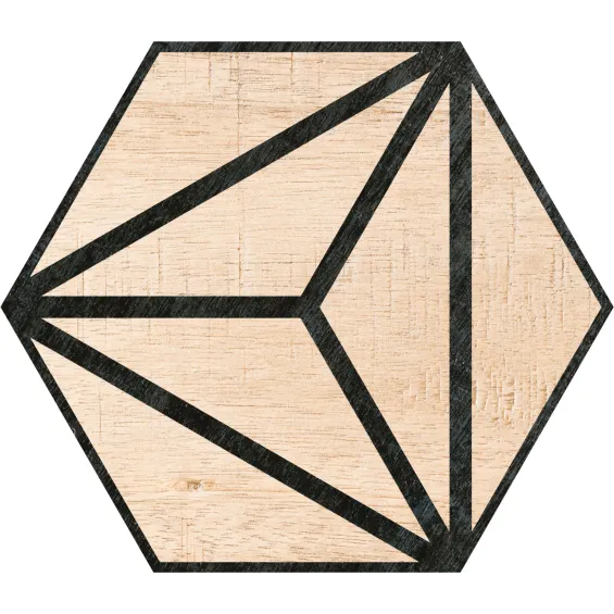  Carrelage sol hexagonal Legno déco beige 25x25 cm - Réflex Boutique