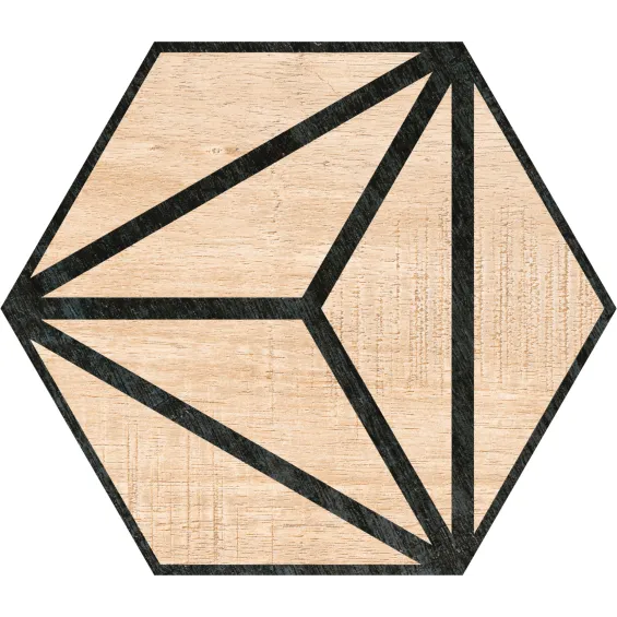  Carrelage sol hexagonal Legno déco beige 25x25 cm - Réflex Boutique