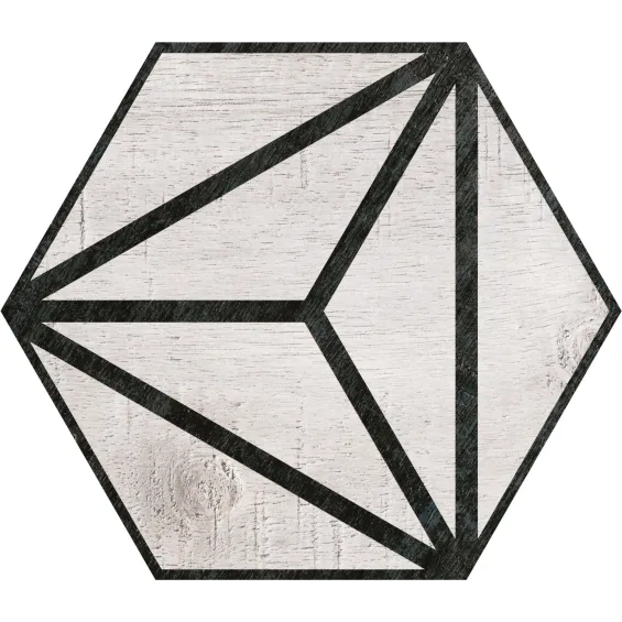  Carrelage sol hexagonal Legno déco grey 25x25 cm - Réflex Boutique