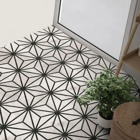  Carrelage sol hexagonal Legno déco grey 25x25 cm - Réflex Boutique